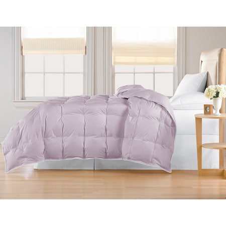 Blue Ridge Microfiber White Goose Down Comforter, Lilac, King 033095